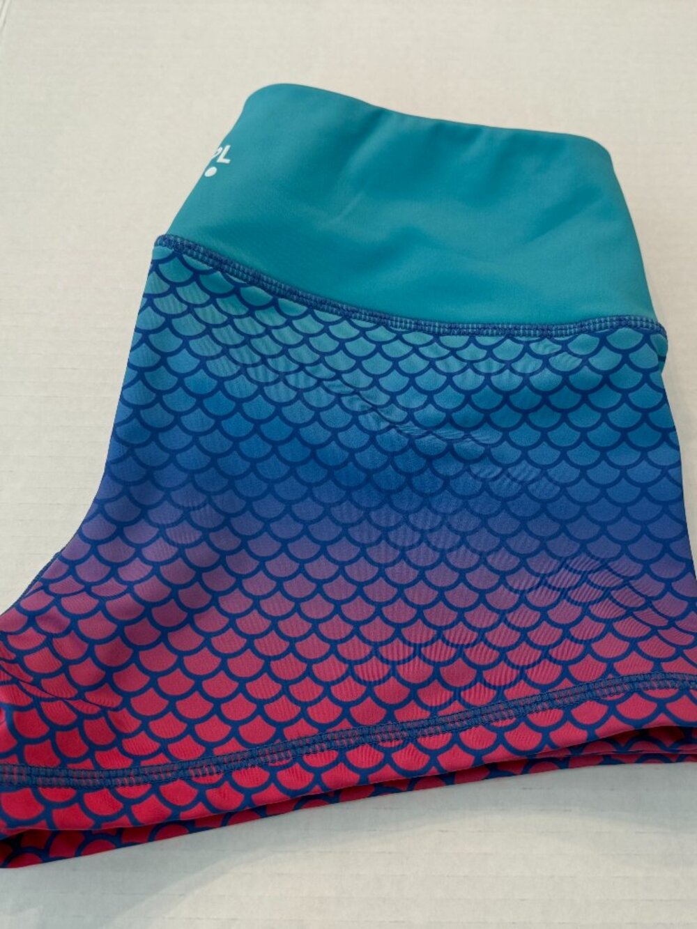 Girls Who Powerlift Mermaid Print Workout Shorts | Large | 2.5" Inseam